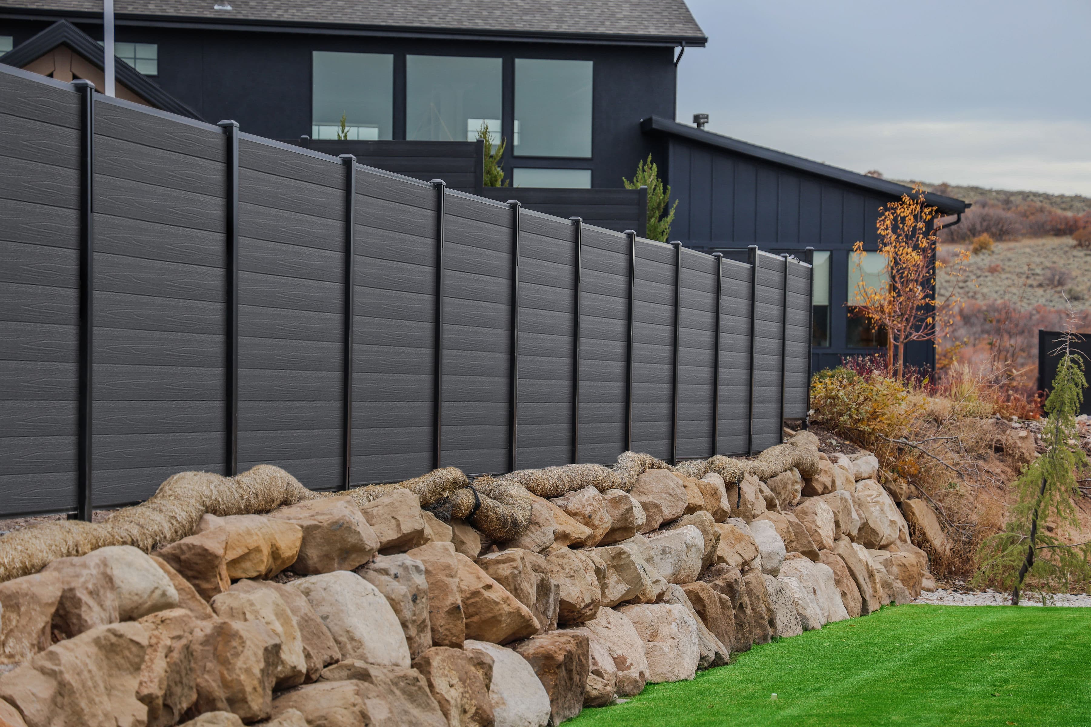 Composite fence on a residential property