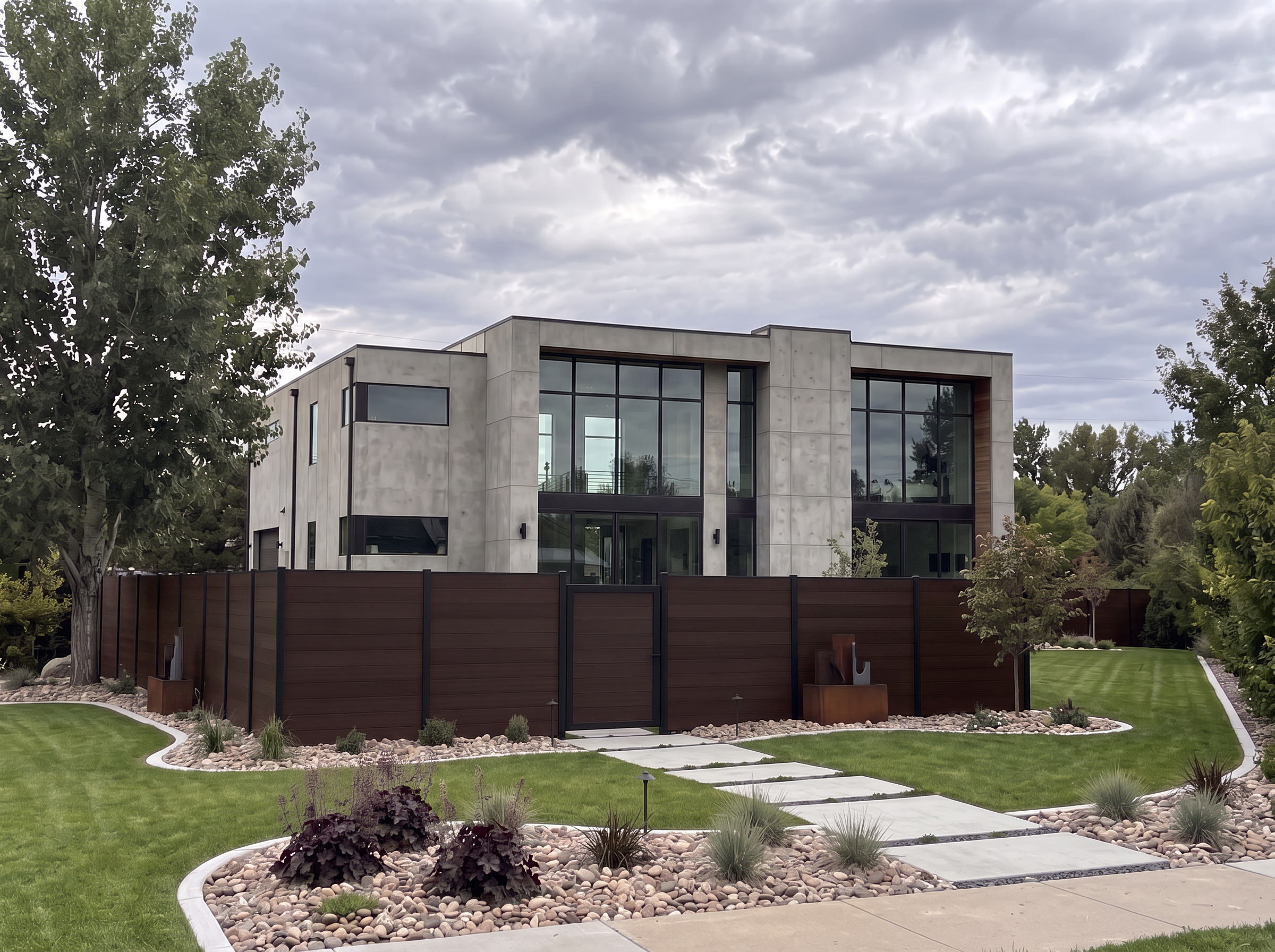 Cocoa Ridge Modern Estate Compoxen composite fence installation
